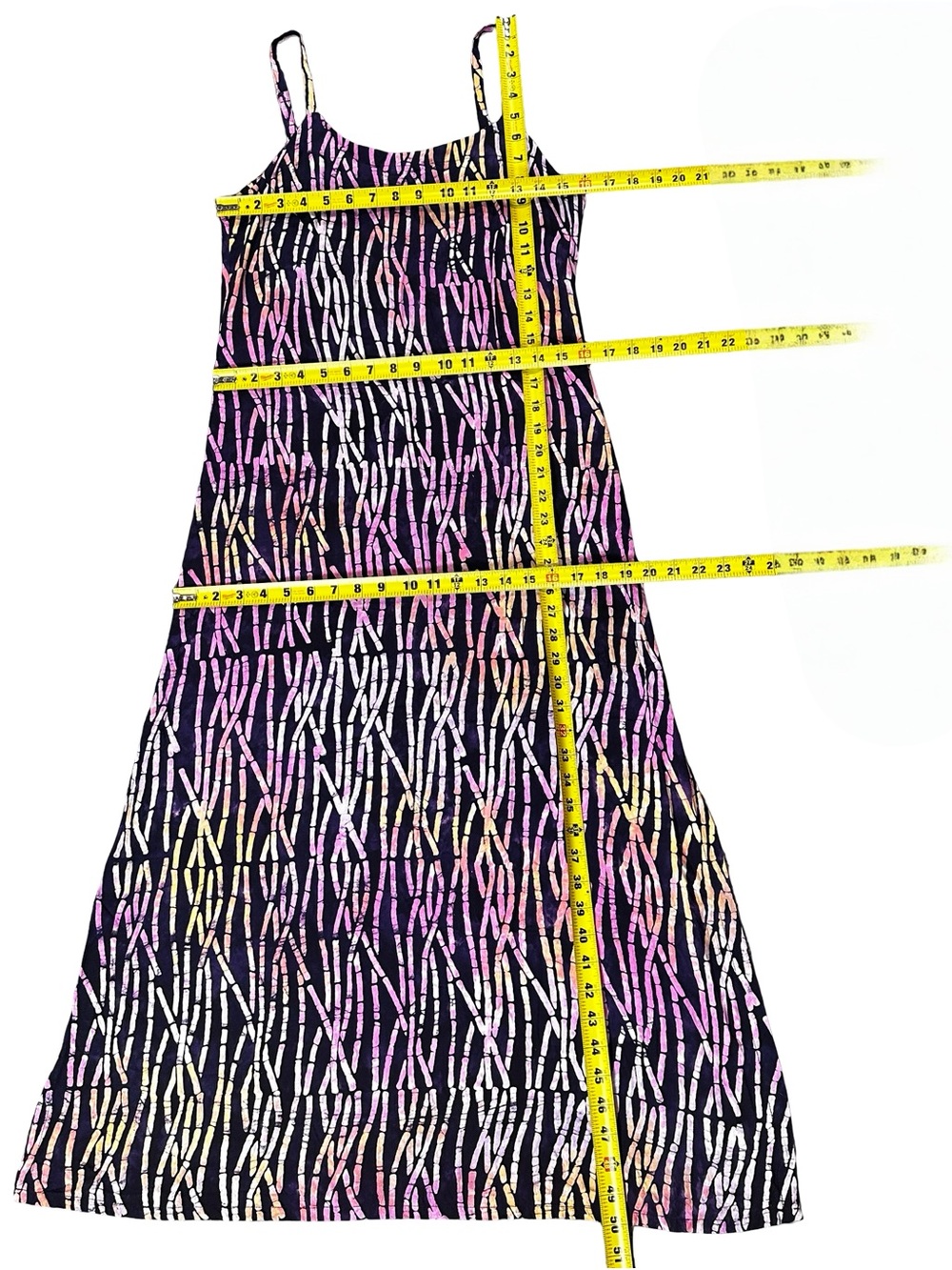 Far Away Purple Abstract Rayon Sleeveless Side Slits Maxi Dress Size S - Picture 7 of 7